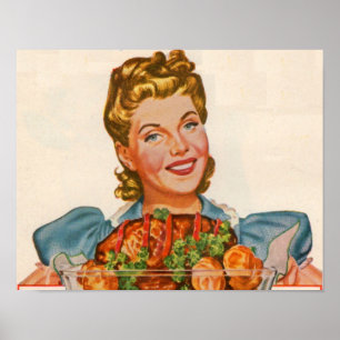 stolt hemmafru med middagsskapelse poster