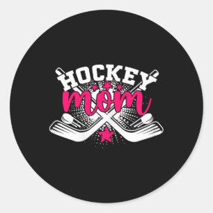 Stolt hockeymamma Vintersporter Ishockey Mamma Runt Klistermärke