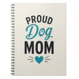 Stolt Hundmamma Hundälskare Typografisk Design Anteckningsbok
