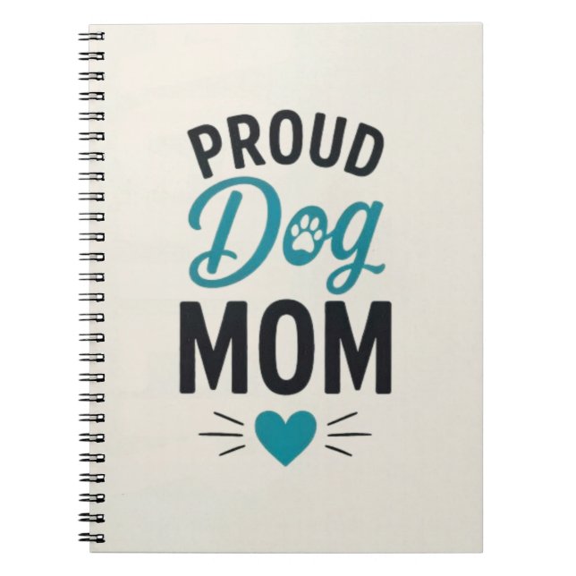 Stolt Hundmamma Hundälskare Typografisk Design Anteckningsbok (Framsidan)