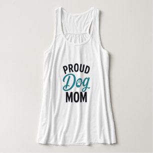 Stolt Hundmamma Hundälskare Typografisk Design Linne Med Racerback