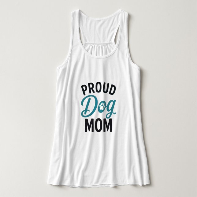 Stolt Hundmamma Hundälskare Typografisk Design Linne Med Racerback (Design framsida)
