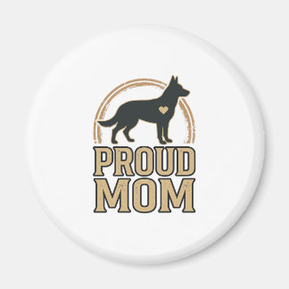Stolt hundmamma silhuett vintage vektordesign_1 magnet