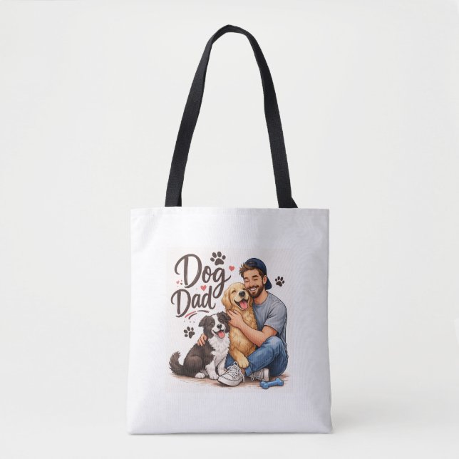 Stolt Hundpappa Totebag – Söt presentbag för hundä Tygkasse (Framsida)