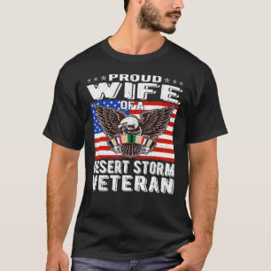  stolt hustru till Desert Storm Veteran Bukt Krig T Shirt
