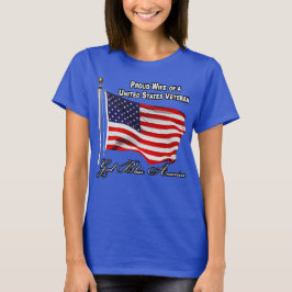 Stolt hustru till en amerikansk veteran med USA-fl T Shirt