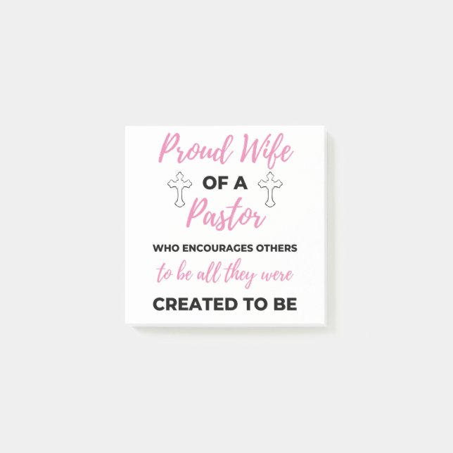 stolt hustru till en pastor som uppmuntrar bl.a. post-it block (Framsida)
