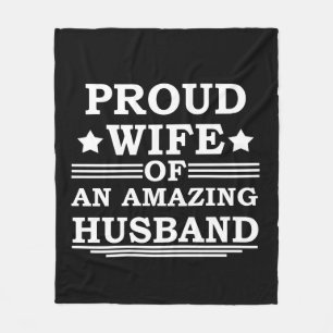 stolt hustru till fantastisk make fleecefilt