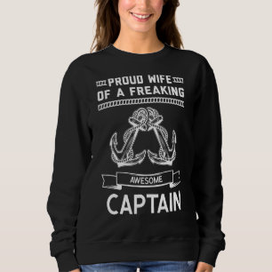 stolt hustru till kapten Boating Kapten Wife T Shirt