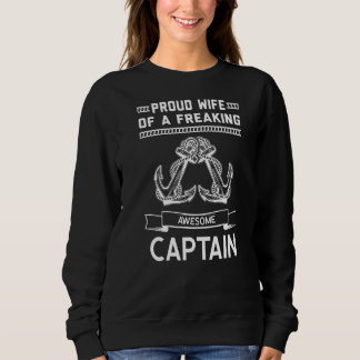 stolt hustru till kapten Boating Kapten Wife T Shirt