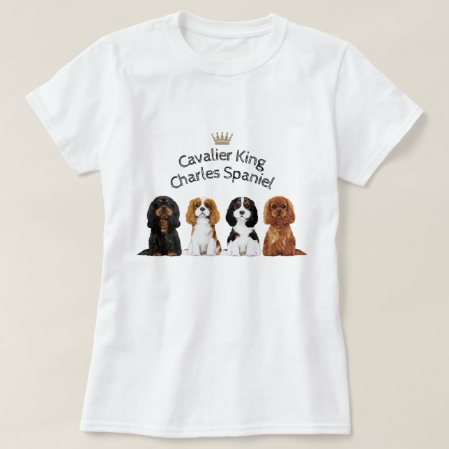 Stolt illustrerad T-tröja för kung Charles Spaniel T Shirt (Design framsida)