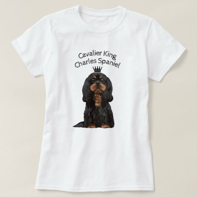 Stolt illustrerad T-tröja för kung Charles Spaniel T Shirt (Design framsida)