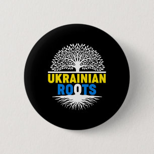 Stolt infödd ukrainsk ukrainsk flagga ukrainsk rot knapp