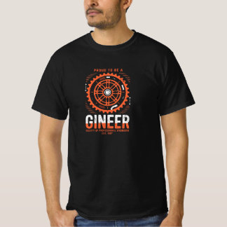 Stolt ingenjörstypografi grafisk tee-design t shirt