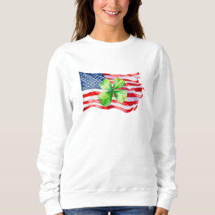 Stolt irländsk-amerikansk flagga 4-bladig klöver I T Shirt
