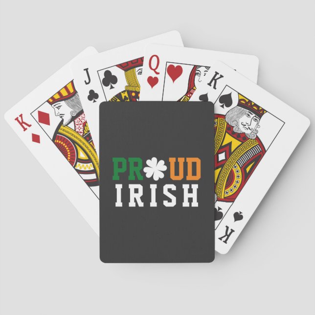 Stolt irländsk Shamrock Lucky Clover Citat St Padd Casinokort (Baksidan)