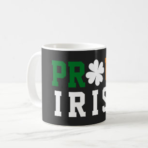 Stolt irländsk Shamrock Lucky Clover Citat St Padd Kaffemugg