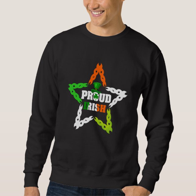 Stolt irländsk St Patrick's Day Färgglad keltisk s Lång Ärmad Tröja (Framsida)