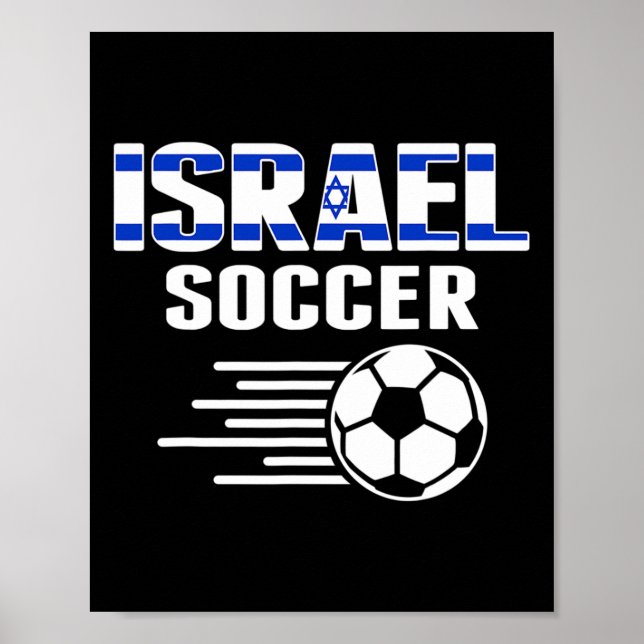 Stolt Israel Fotboll Fans Tröja - Stöd Israelisk  Poster (Framsidan)