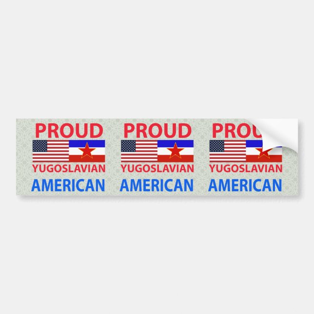 Stolt jugoslavisk amerikan bildekal (Framsidan)