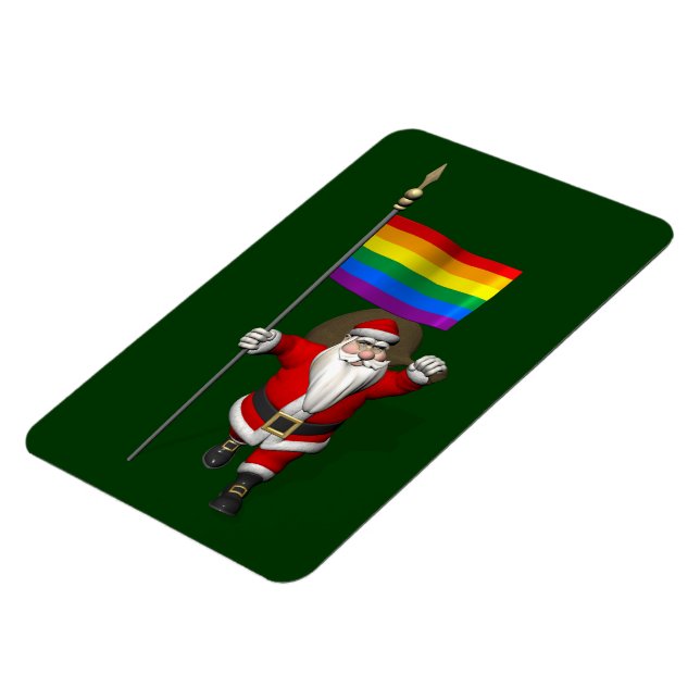 stolt Jultomten med Rainbow Flagga Magnet (Vänstra Sidan)