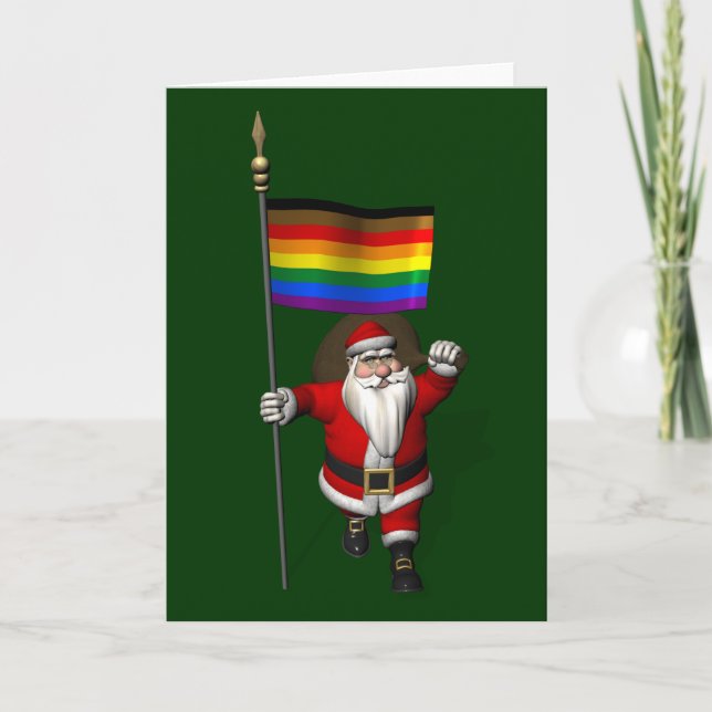 stolt Jultomten Vågar  Pride Flagga Helgkort (Framsida)