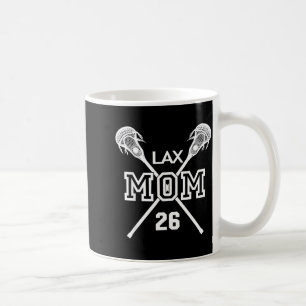 Stolt kärlek lacrosse mamma #26 lax spelare nummer kaffemugg