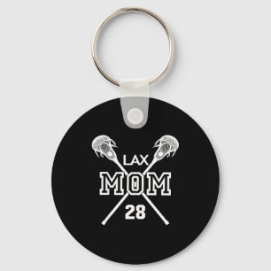 Stolt kärlek lacrosse mamma #28 lax spelare nummer nyckelring