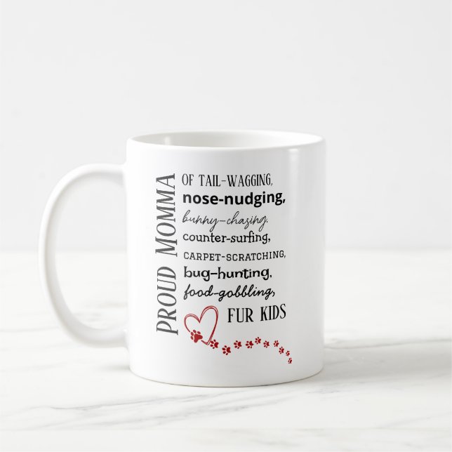 Stolt katt- och hundmamma kaffemugg (Vänster)