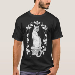 Stolt katt på klassisk pelare t shirt