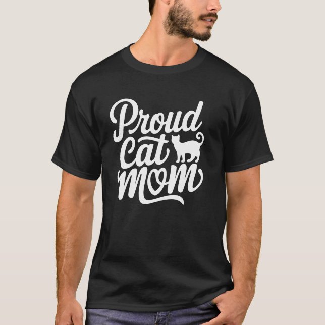 Stolt kattmamma t shirt (Framsida)