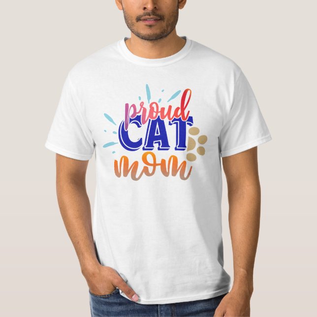Stolt kattmamma t shirt (Framsida)