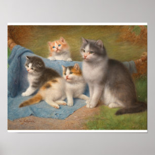 Stolt kattmoder Wilhelm Schwar Art Poster