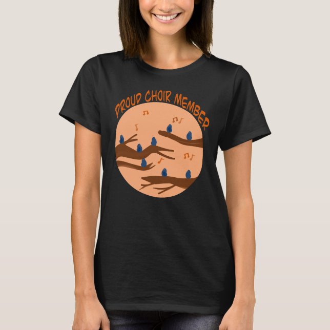 Stolt Körmedlem Cute Bird Musikdesign T Shirt (Framsida)