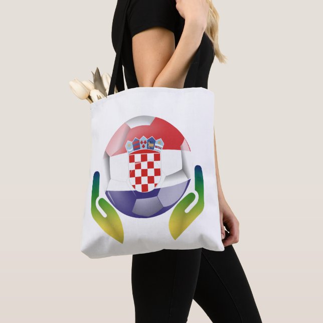 Stolt kroatisk fotbollsfan konst tygkasse (Närbild)