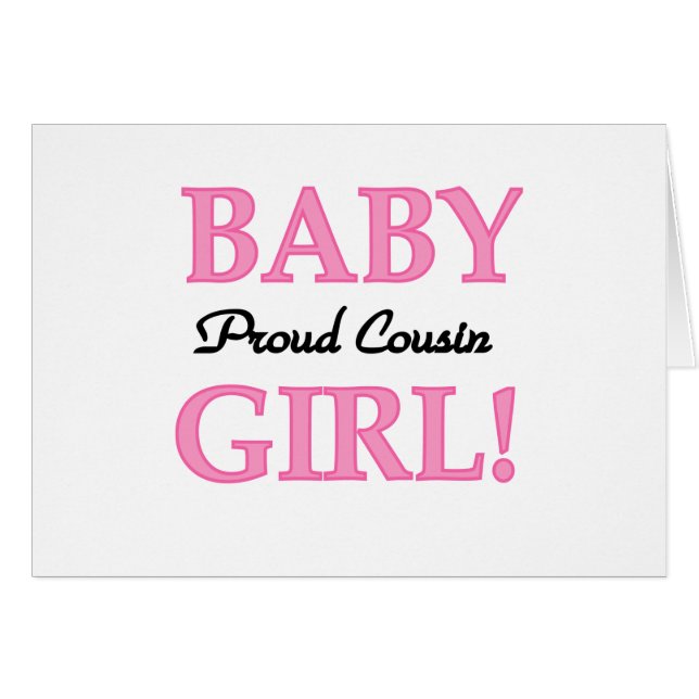 Stolt kusin för flicka hälsningskort (Framsidan Horizontal)