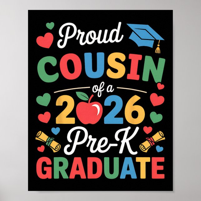 Stolt Kusin Till En Cl 2026 Förskoleelev Examen Poster (Framsidan)