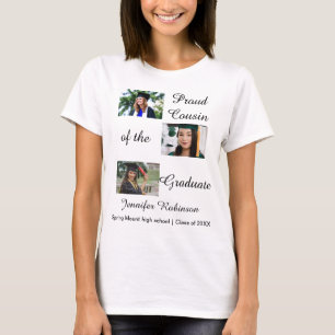 Stolt kusin till examen Anpassade foton namn T Shirt
