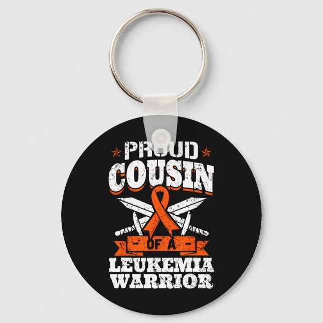 stolt kusin till Leukemi Warrior Cuz Awareness R Nyckelring (Framsida)