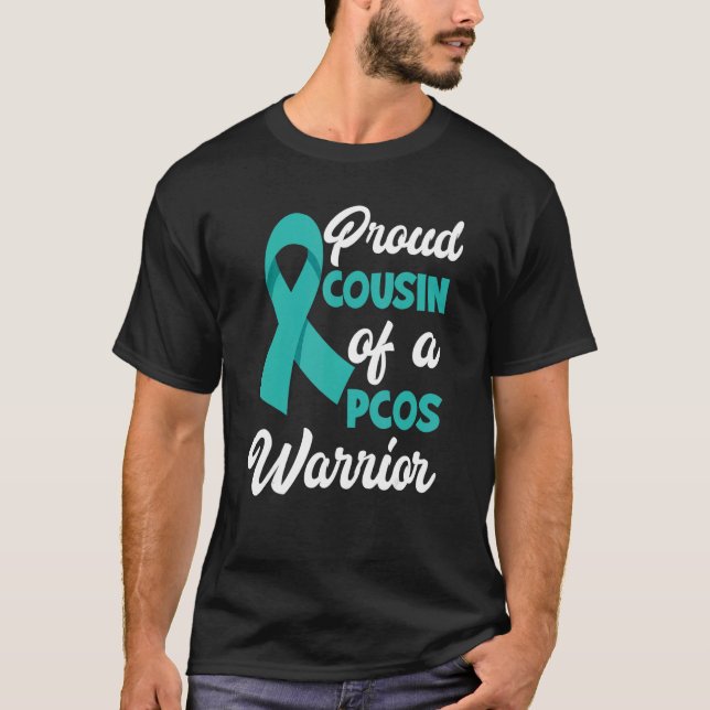 stolt kusin till PCOS-krivarens PCOS-medvetenhet T Shirt (Framsida)