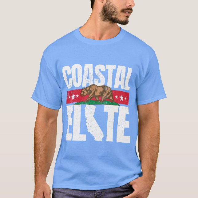 Stolt kustelit kalifornisk björn liberal t shirt (Framsida)