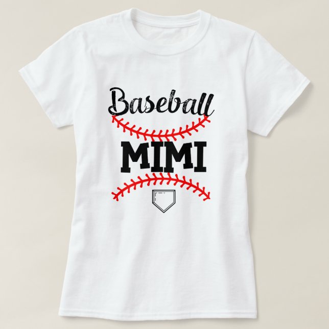Stolt kvinna för baseball Mimi gåva för mormor T Shirt (Design framsida)