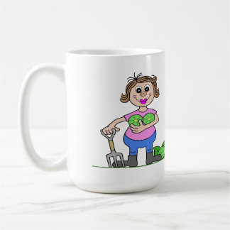 Stolt kvinnlig trädgårdsmästare kaffemugg