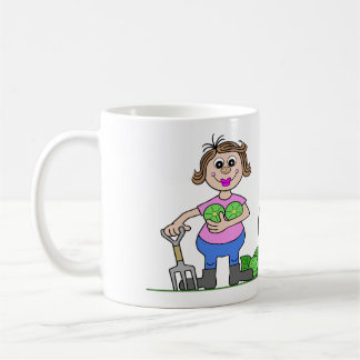 Stolt kvinnlig trädgårdsmästare kaffemugg