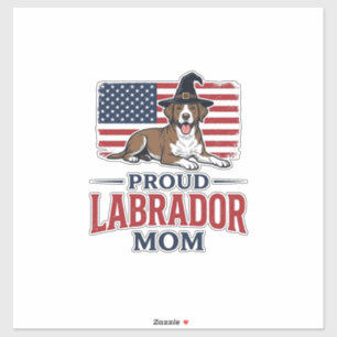 Stolt Labrador-mamma Patriotisk hund Halloween-trö Klistermärken