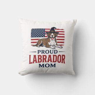 Stolt Labrador-mamma Patriotisk hund Halloween-trö Kudde