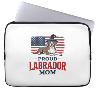 Stolt Labrador-mamma Patriotisk hund Halloween-trö Laptop Fodral
