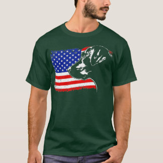 Stolt Labrador Retriever Amerikansk Flagga patriot T Shirt