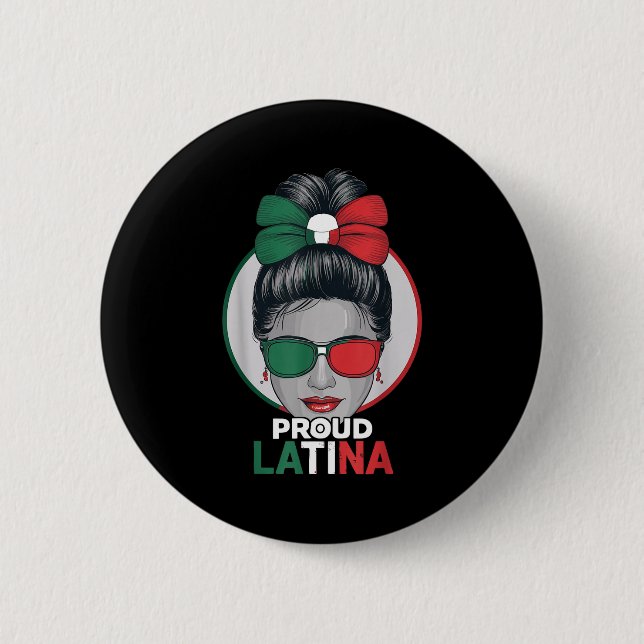 Stolt latina mexiko hispanic arvsmånad mexica knapp (Framsida)