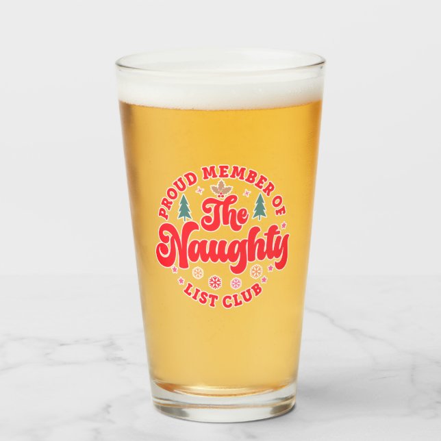 stolt ledamot av Naughty List Klubb jul Glaskopp (Framsida fylld)